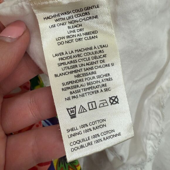 Anthropologie Katerina Button Front Dress Floral Puff Cream Motif Size S Floral - Picture 13 of 16